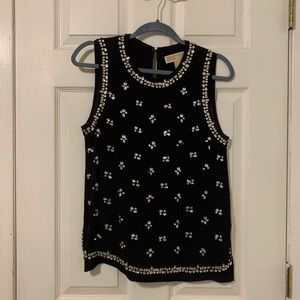 Black gemstone Michael Kors top